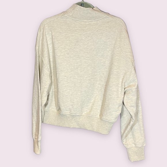 ASOS DESIGN Oversized Cropped Bomber Jersey Jacket - Oatmeal heather - Medium - Picture 2 of 2